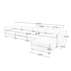 Canapé modulable avec rangement, dossier cylindrique et accoudoirs, assise profonde et confortable, durable et offrant un bon soutien pour le salon.