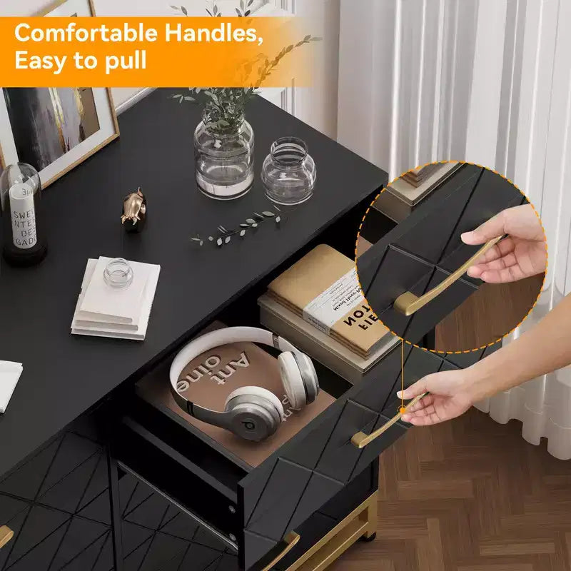 Commode à 8 tiroirs pour chambre et placard, chiffonnier moderne de 92 cm de haut avec glissières à fermeture douce et kit anti-basculement, organisateur peu encombrant