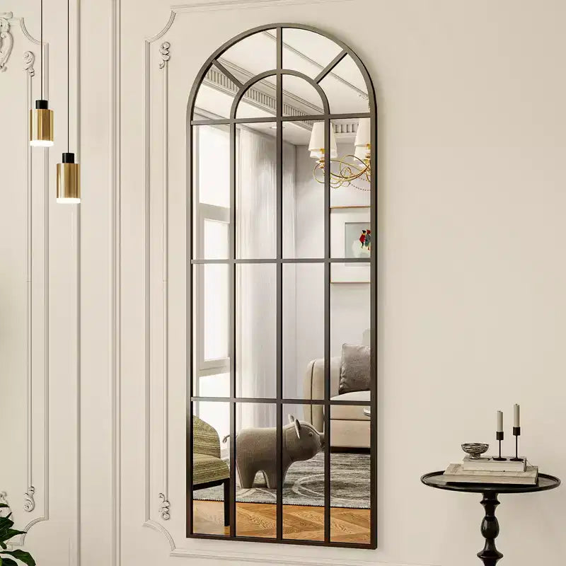 BEAUTYPEAK Window Panel 69x25 Floor Mirror Arched Full Length Mirrors