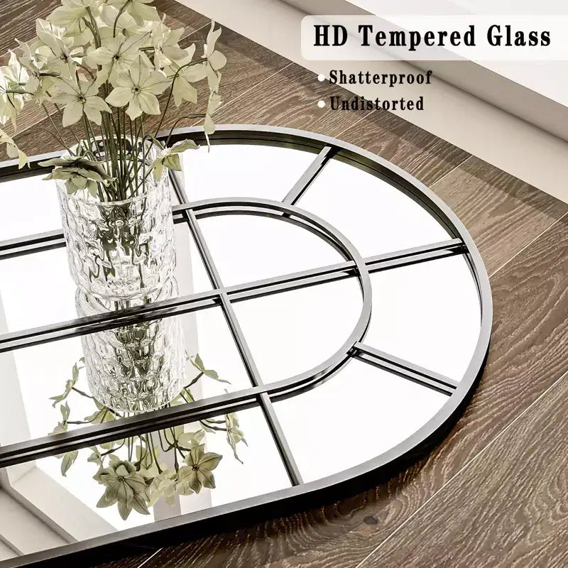 BEAUTYPEAK Window Panel 69x25 Floor Mirror Arched Full Length Mirrors