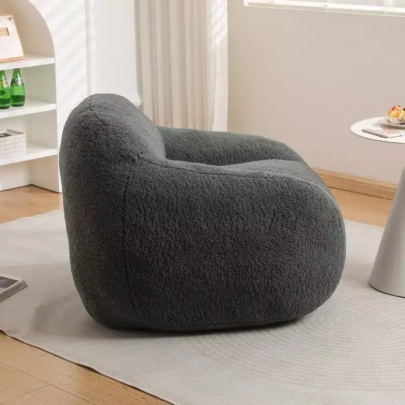 Fauteuil poire Okak Easy Clean avec dossier épais et accoudoirs, fauteuil poire lounge avec tissu résistant à l'eau, canapé de sol pour salon et chambre