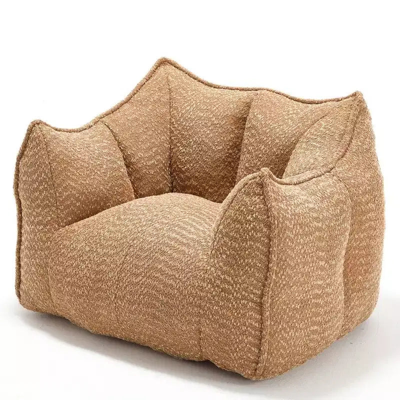 Okak Grand pouf carré de 119 cm en mousse haute résilience avec poignée et accoudoirs, canapé de sol en chenille pour salon