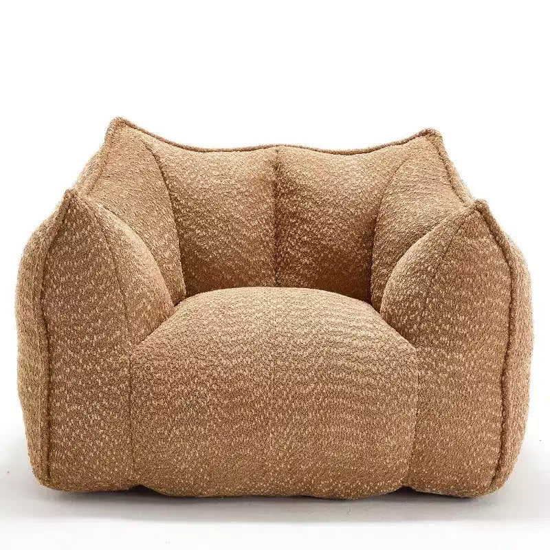 Okak Grand pouf carré de 119 cm en mousse haute résilience avec poignée et accoudoirs, canapé de sol en chenille pour salon