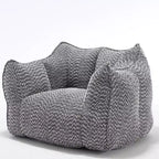 Okak Grand pouf carré de 119 cm en mousse haute résilience avec poignée et accoudoirs, canapé de sol en chenille pour salon