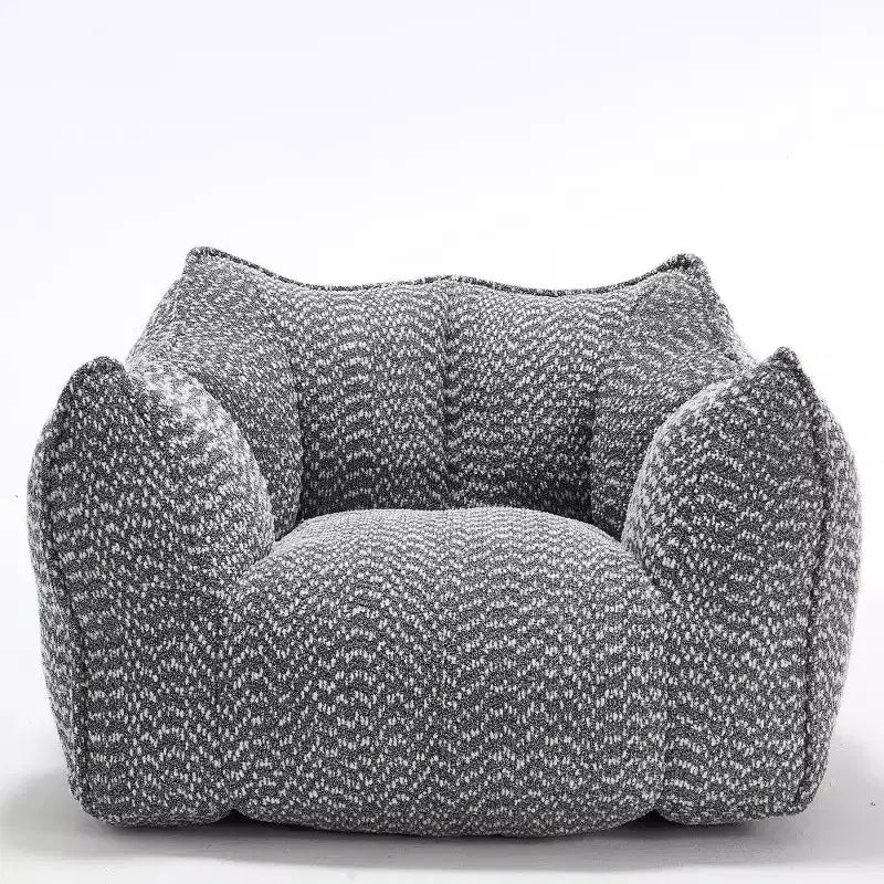 Okak Grand pouf carré de 119 cm en mousse haute résilience avec poignée et accoudoirs, canapé de sol en chenille pour salon