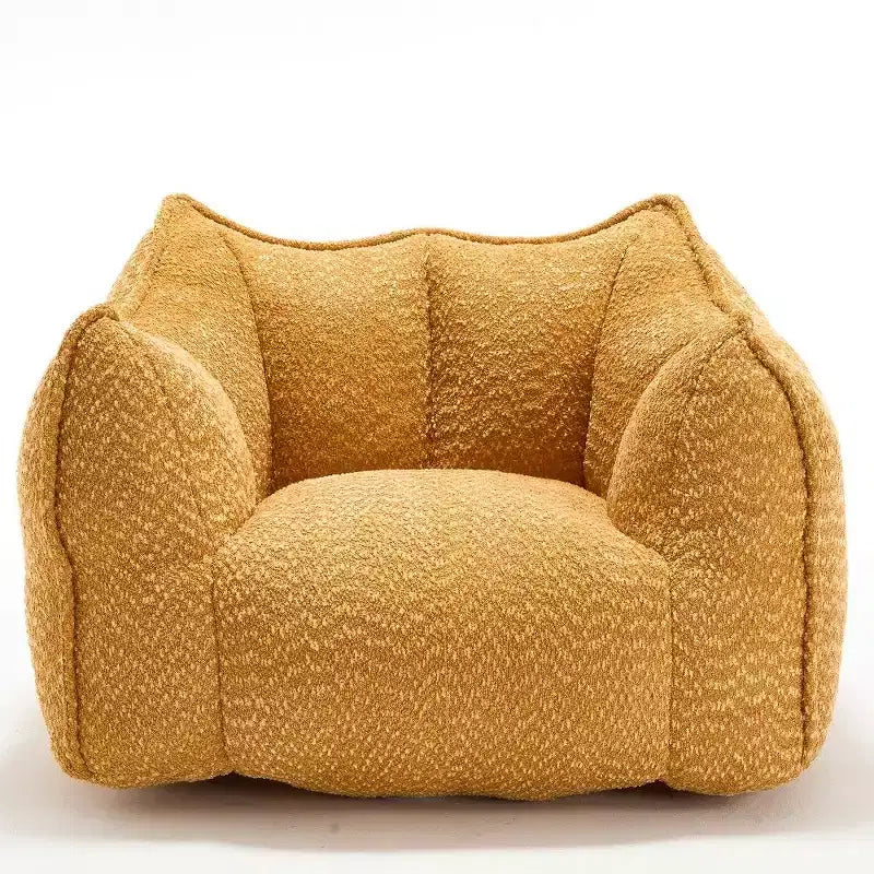 Okak Grand pouf carré de 119 cm en mousse haute résilience avec poignée et accoudoirs, canapé de sol en chenille pour salon