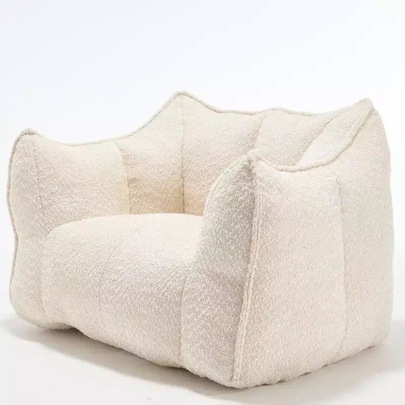 Okak Grand pouf carré de 119 cm en mousse haute résilience avec poignée et accoudoirs, canapé de sol en chenille pour salon