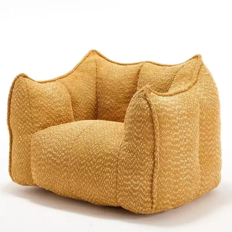 Okak Grand pouf carré de 119 cm en mousse haute résilience avec poignée et accoudoirs, canapé de sol en chenille pour salon