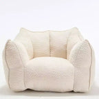 Okak Grand pouf carré de 119 cm en mousse haute résilience avec poignée et accoudoirs, canapé de sol en chenille pour salon