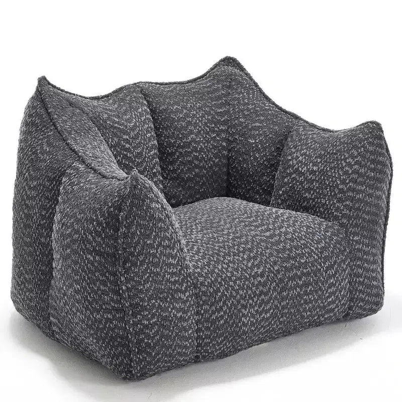 Okak Grand pouf carré de 119 cm en mousse haute résilience avec poignée et accoudoirs, canapé de sol en chenille pour salon