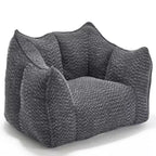 Okak Grand pouf carré de 119 cm en mousse haute résilience avec poignée et accoudoirs, canapé de sol en chenille pour salon