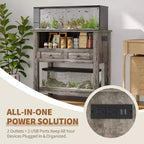 Meuble d'aquarium robuste de 300 kg (75-110 litres) | Station de charge, tiroir et espace de rangement ouvert pour terrariums de reptiles/tortues