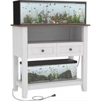 660LBS Heavy-Duty Aquarium Rack (20-29 Gallon) | Charging Station, Drawer & Open Storage for Reptile/Turtle Tanks