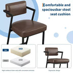 Lot de 2 tabourets de bar, chaises de bar hautes avec coussin épais et pieds en métal épais, tabourets de bar rembourrés hauteur comptoir avec dossier et repose-pieds