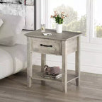 Tables de chevet à 2 niveaux, lot de 2, avec tiroir de rangement, tables d'appoint modernes pour petits espaces, tables d'appoint multifonctionnelles pour chambre et salon