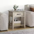 Tables de chevet à 2 niveaux, lot de 2, avec tiroir de rangement, tables d'appoint modernes pour petits espaces, tables d'appoint multifonctionnelles pour chambre et salon