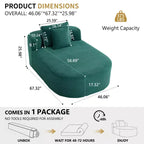 Chaise longue de 170 cm, canapé-lit rembourré avec 2 oreillers, canapé individuel sans accoudoirs pour salon et chambre, aucun assemblage requis