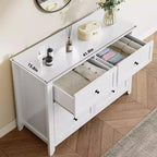 COZONY Commode Moderne à 6 Tiroirs de 137 cm de large avec Rangement Profond et Boutons Métalliques pour Chambre, Entrée et Couloir