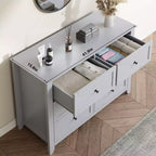 COZONY Commode Moderne à 6 Tiroirs de 137 cm de large avec Rangement Profond et Boutons Métalliques pour Chambre, Entrée et Couloir