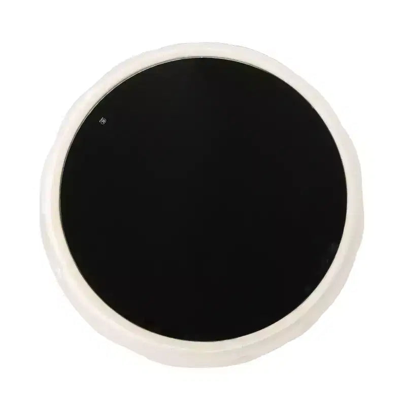 TUYOHW Pouf moderne avec plateau en verre, table basse ronde en velours touffeté avec capitonnage en losange, tabouret pour salon, chambre à coucher