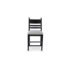 Tabourets de bar rembourrés Signature Design by Ashley Chadworth, hauteur comptoir, lot de 2, structure en bois noir avec assise rembourrée en mousse grise