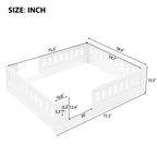 Lit de sol pleine grandeur avec barrière, lit Montessori en bois avec balustrades de sécurité pour garçons et filles