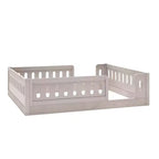 Lit de sol pleine grandeur avec barrière, lit Montessori en bois avec balustrades de sécurité pour garçons et filles