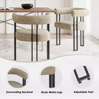 Lot de 2 chaises de salle à manger rondes modernes TUYOHW, chaises de salle à manger rembourrées avec siège coussiné et cadre en métal robuste