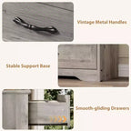 Commode 6 tiroirs pour chambre à coucher, armoire de rangement en bois de 47 po avec poignées en métal, commode moderne pour salon, couloir, placard