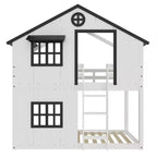 Lit superposé cabane Child Craft pour enfants, lit superposé Montessori bas en bois, échelle d'accès facile à la couchette supérieure