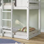 Lit superposé cabane Child Craft pour enfants, lit superposé Montessori bas en bois, échelle d'accès facile à la couchette supérieure