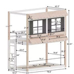Lit superposé cabane Child Craft pour enfants, lit superposé Montessori bas en bois, échelle d'accès facile à la couchette supérieure