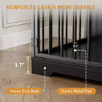 48Farmhouse Meuble Caisse pour Chien avec Gamelle Rétractable et Tiroirs de Rangement, Meuble Niche Robuste pour Chiens de Petite et Moyenne Taille, Utilisation Intérieure