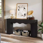 Lantine - Console de ferme de 160 cm, table de canapé en bois avec rangement, meuble d'entrée étroit et long pour couloir et salon