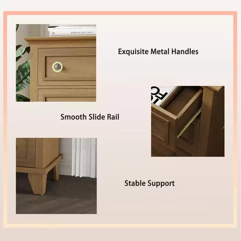 Commode COZONY à 7 tiroirs, Grande commode en bois avec poignées en métal, Meuble de rangement/Meuble TV pour chambre à coucher, salon, entrée