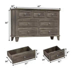 Commode COZONY à 7 tiroirs, Grande commode en bois avec poignées en métal, Meuble de rangement/Meuble TV pour chambre à coucher, salon, entrée