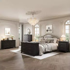 Commode COZONY à 7 tiroirs, Grande commode en bois avec poignées en métal, Meuble de rangement/Meuble TV pour chambre à coucher, salon, entrée