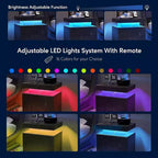 Table de chevet moderne avec 2 tiroirs et lumière LED, table d'appoint de chambre à coucher et de salon
