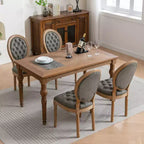 Lot de 2 chaises de salle à manger modernes, chaises de salle à manger de cuisine du milieu du siècle avec dossier, cadre et pieds en bois, décoration à rivets