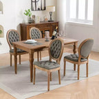 Lot de 2 chaises de salle à manger modernes, chaises de salle à manger de cuisine du milieu du siècle avec dossier, cadre et pieds en bois, décoration à rivets