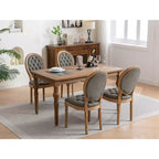 Lot de 2 chaises de salle à manger modernes, chaises de salle à manger de cuisine du milieu du siècle avec dossier, cadre et pieds en bois, décoration à rivets