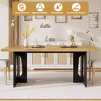 Table à manger, bureau d'ordinateur, bureau moderne, poste de travail en bois, plateau épaissi et base robuste, convient aux cuisines, bureaux et maisons