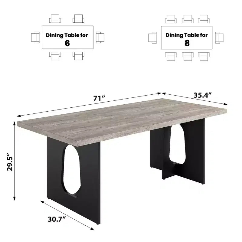 Table à manger, bureau d'ordinateur, bureau moderne, poste de travail en bois, plateau épaissi et base robuste, convient aux cuisines, bureaux et maisons