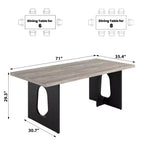 Table à manger, bureau d'ordinateur, bureau moderne, poste de travail en bois, plateau épaissi et base robuste, convient aux cuisines, bureaux et maisons