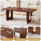 Table à manger, bureau d'ordinateur, bureau moderne, poste de travail en bois, plateau épaissi et base robuste, convient aux cuisines, bureaux et maisons