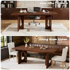 Table à manger, bureau d'ordinateur, bureau moderne, poste de travail en bois, plateau épaissi et base robuste, convient aux cuisines, bureaux et maisons