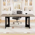 Table à manger, bureau d'ordinateur, bureau moderne, poste de travail en bois, plateau épaissi et base robuste, convient aux cuisines, bureaux et maisons