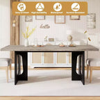 Table à manger, bureau d'ordinateur, bureau moderne, poste de travail en bois, plateau épaissi et base robuste, convient aux cuisines, bureaux et maisons