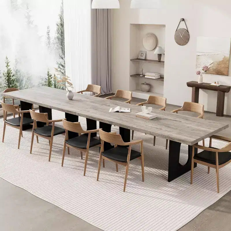 Table à manger, bureau d'ordinateur, bureau moderne, poste de travail en bois, plateau épaissi et base robuste, convient aux cuisines, bureaux et maisons