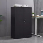 VIYET 41.97H Armoire de rangement métallique pliante, classeur avec portes verrouillables et étagère réglable, noir